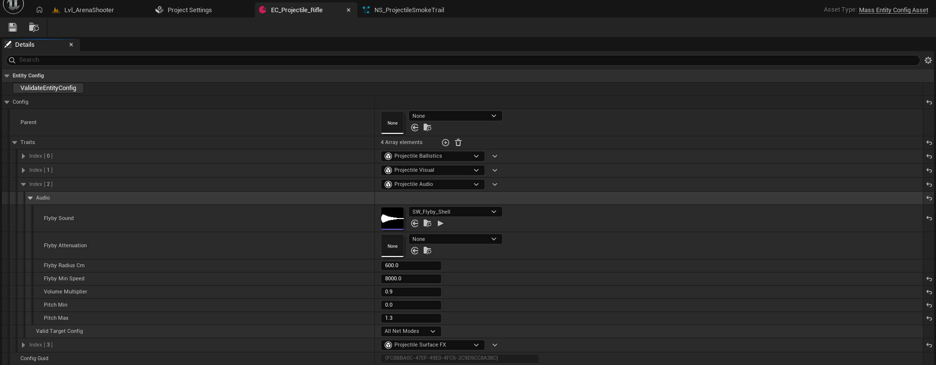 Projectile Audio trait
